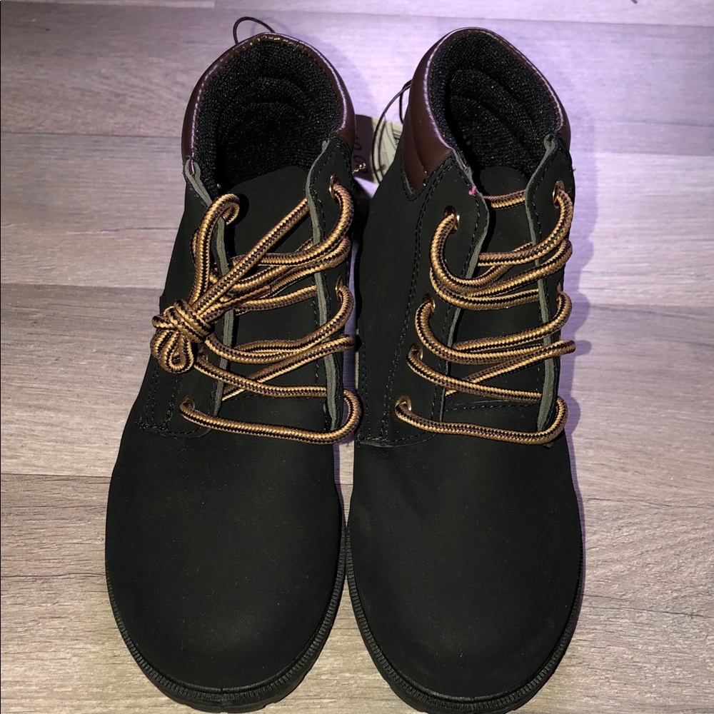 Two Tone Lace Up Boots